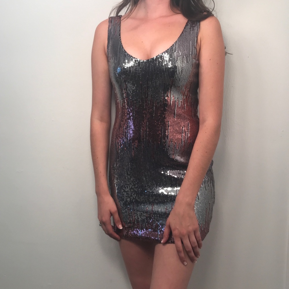 Sequined mini cocktail dress
